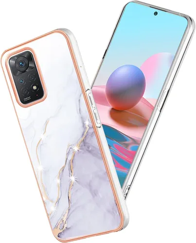 Vista 10 de Funda de teléfono para Xiaomi Redmi Note 11 Pro Clear Siliocne Edge, rosa elegante diseño de mármol para Xiaomi Redmi Note 11 Pro Funda a prueba