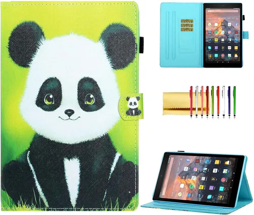 Vista 14 de Funda tipo cartera para tableta Amazon Fire HD 10 (5ª generación/7ª generación/9ª generación), soporte plegable delgado