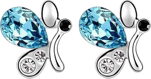 Vista 7 de Juego de joyas de mariposa para mujer aretes de mariposa para mujer collar con colgante para cumpleaños de mujer