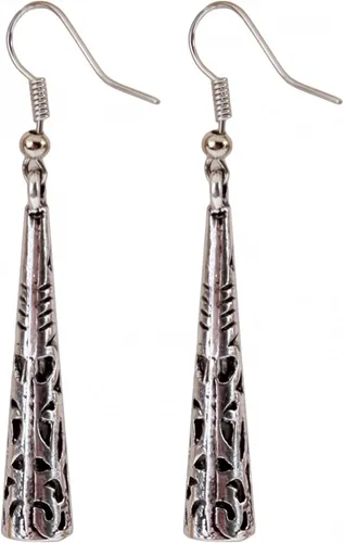 Vista 6 de Guoshang - Aretes colgantes estilo bohemio de plata vintage para mujer, diseño de tótem