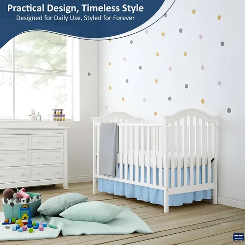 Vista 3 de Cottingon Falda de cama para cuna para guardería, volantes de polvo de ropa de cama de niños pequeños, falda de cuna de microfibra cepillada