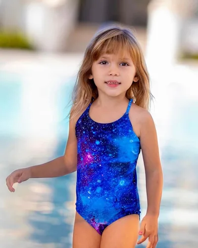 Vista 5 de AIDEAONE Traje de baño para niñas de 3 a 10 años Traje de baño de una pieza de secado rápido