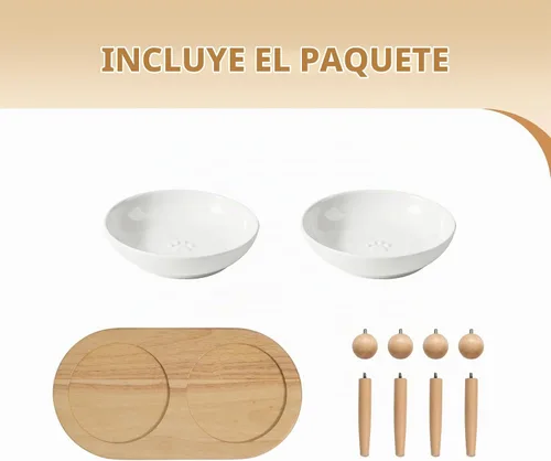 Vista 6 de Havniva Elevated Cat Bowls, Cat Food and Water Bowl Set, Ceramic Cat Bowl Cuencos elevados para comida para gatos, aptos para bigotes, platos poco
