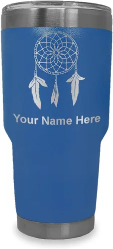 Vista 34 de LaserGram Vaso aislado al vacío de 20 onzas, atrapasueños, grabado personalizado incluido (negro) Engraved Gift, Vacuum Insulated Stainless Steel