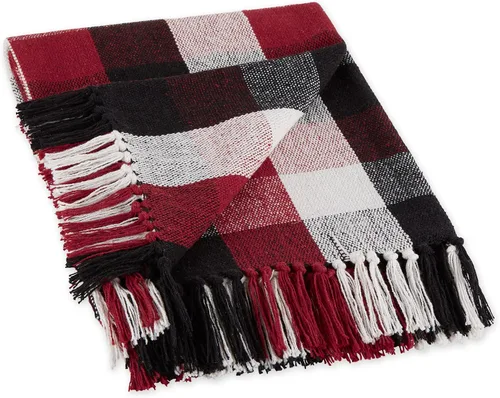 Vista 16 de DII Buffalo Check Collection - Manta rústica de granja con borlas, 50 x 60 pulgadas, color negro y blanco