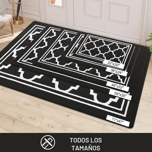 Vista 7 de Buganda Alfombra para Puerta Interior, Tapete Resistente a la Suciedad y Absorbente, Antideslizante, Alfombras de Perfil Bajo para Entrada