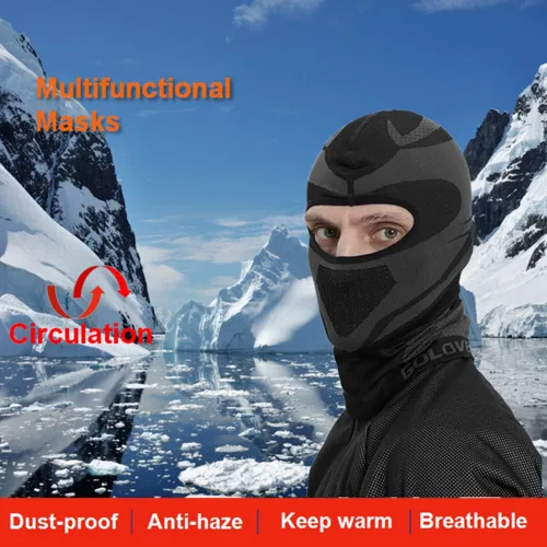 Vista 2 de Zsling Máscara de esquí, pasamontañas de invierno para hombres y mujeres, equipo de clima frío, esquí, snowboard, motociclismo, correr, color negro