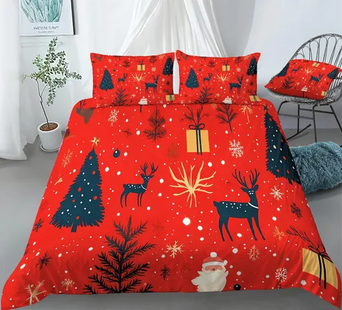 Vista 23 de REALIN Hawthorn Bedding - Juego de funda de edredón 3D, juego de cama de bosque japonés y río de montaña de 2/3/4 piezas, fundas de edredón