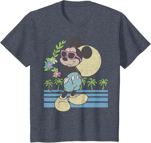 Vista 18 de Disney Mickey and Friends Mickey Retro Beach Camiseta S Gris Oscuro