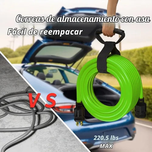 Vista 5 de PlugSaf - Cable generador de 10 pies y 30 amperios, 4 clavijas Verde