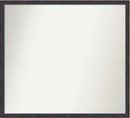 Vista 68 de Amanti Art Espejo de baño de bronce para sobre el fregadero, 25 x 26 pulgadas, espejo rectangular de bronce oscuro, marco de madera tradicional