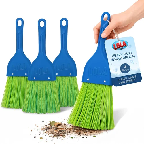 Vista 15 de LOLA Escoba de batir resistente, cepillo de mano, cerdas duraderas, barre la suciedad y los desechos, compacta, agujero para colgar para fácil