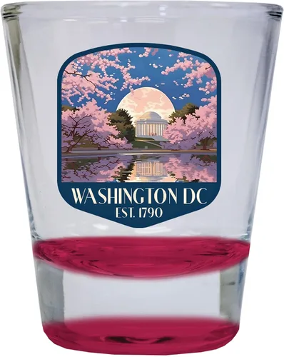 Vista 3 de Washington, D.C. Souvenir - Vaso de chupito redondo de 1.5 onzas, color azul D