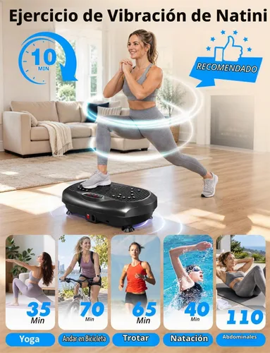 Vista 6 de Placa de vibración de cuerpo entero para drenaje linfático, 990 niveles de Negro