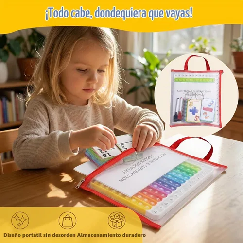 Vista 7 de JoyCat Tarjetas Didácticas de Suma + Gráfico, 78 Tarjetas Perforadas para Niños de Pre K, 1º, 2º, 3er Grado, Herramientas de Aprendizaje