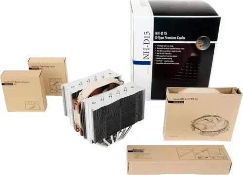 Vista 4 de Noctua NH-D15 6 tubos caloríferos con ventiladores Dual NF-A15 de 140 mm 168mm Height, Enthusiast-Grade Low-Noise Cooling, 6 Heatpipes, For Intel