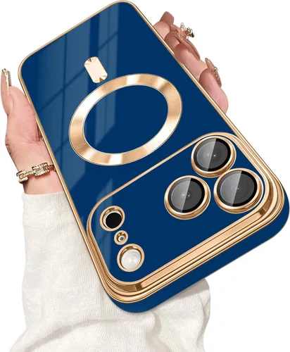 Vista 16 de Dinick Funda diseñada para iPhone 13 con magnética [cubierta de cámara integrada] compatible con MagSafe suave TPU con purpurina, antiarañazos