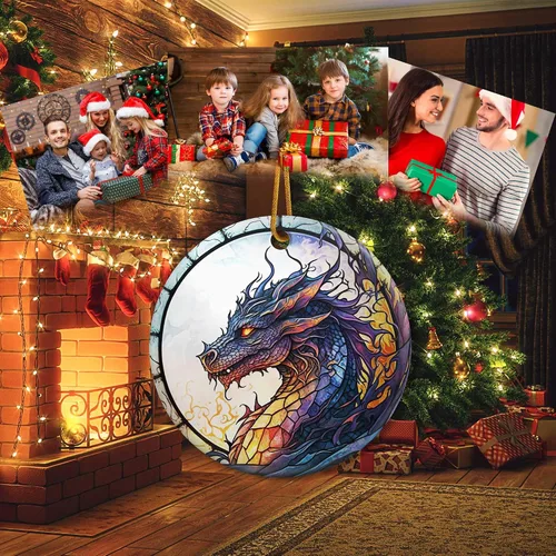 Vista 6 de Adorno de Navidad de dragón 2025, adorno de Navidad, adornos de árbol de Navidad, accesorios para colgar, decoración de Navidad, amantes del dragón