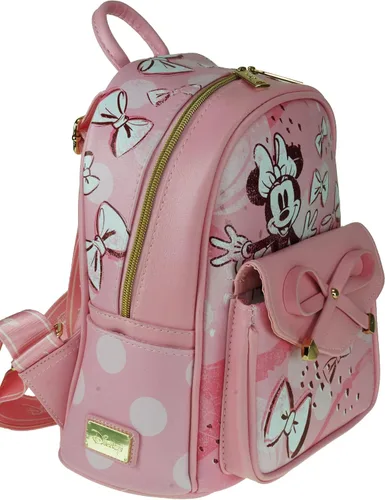 Vista 2 de KBNL Minnie Mouse A21770 - Mini mochila de piel vegana de 11 pulgadas, multicolor, mediana, Multicolorido, Mochilas Daypack