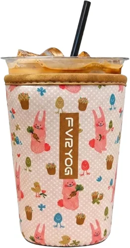 Vista 129 de Reusable Insulated Neoprene Iced Coffee Sleeves for Iced Coffee Cups, Coffee Coolies sleeves for Iced & Hot Drinks