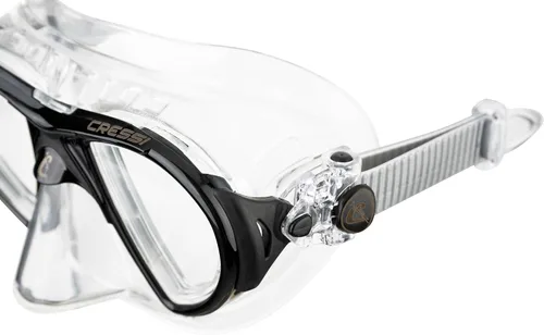 Vista 4 de Cressi Máscara de buceo de alta gama para adultos, fabricada en silicona de cristal revolucionario, cristal evolutivo de ojos grandes fabricado