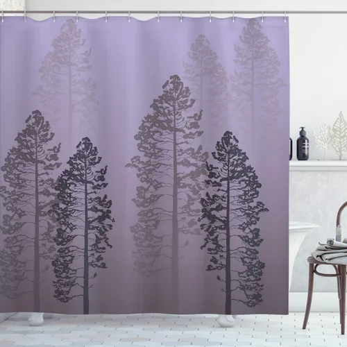 Vista 52 de Ambesonne Decor Collection cortina para regadera de baño de poliéster