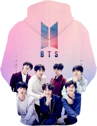 Vista 2 de K-pop Sudadera con capucha para mujer y niña con estampado 3D unisex