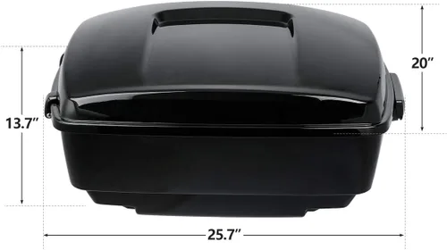 Vista 3 de XMT-MOTO King Tour Trunk + almohadilla de respaldo envolvente+estante de montaje negro+accesorios de acoplamiento para Harley Touring Road King Road
