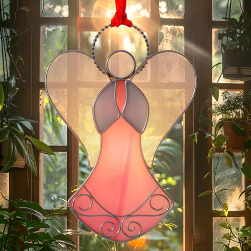 Vista 19 de Atrapasoles de Vidrio Emplomado para Ventanas Colgantes de Ángel Azul Adorno Personalizado de Metal Regalos Decorativos para Mamá Abuela Amiga