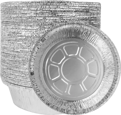 Vista 8 de Mini moldes de papel de aluminio de 4 pulgadas, 50 unidades, mini latas desechables para tartas, panaderías, cafeterías, restaurantes, mini moldes