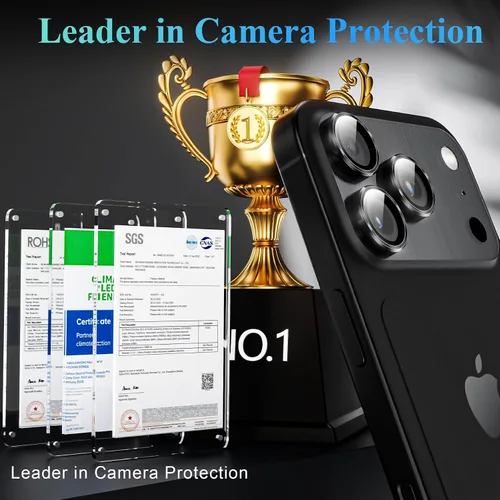 Vista 2 de YWXTW Protector de lente de cámara para iPhone 17 Pro/iPhone 17 Pro Max, [bandeja de instalación de 1 paso] Protector de pantalla de vidrio