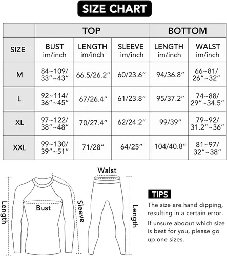 Vista 5 de JZCreater Conjunto de ropa interior térmica para hombre capa superior e inferior pantalones largos para hombre