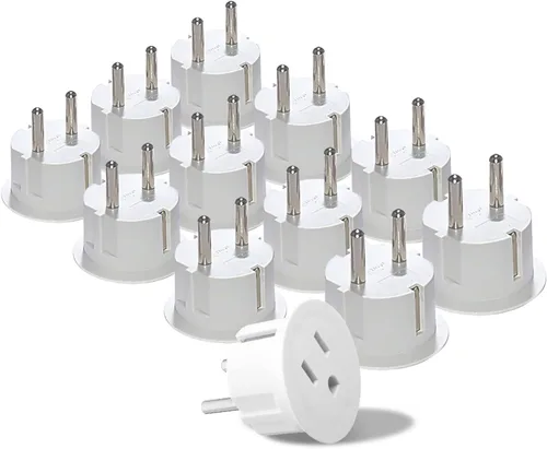 Vista 10 de OREI World Travel - Adaptador de enchufe de viaje M8 Max, 3 USB + Pd 18 W USB-C de entrada - 2 tomas de EE. UU. - Accesorios para Europa, Asia