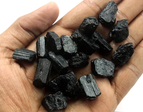 Vista 6 de ARTNGEMS 10 piezas de turmalina negra natural, tamaño 0.630-0.787 in, piedra preciosa de turmalina negra natural, protección potente contra
