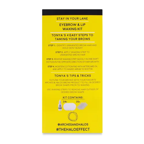 Vista 4 de Arches and Halos - Kit de depilación de cejas y labios, cuidado de cejas, kit de depilación facial con tiras, almohadillas de algodón y aceite