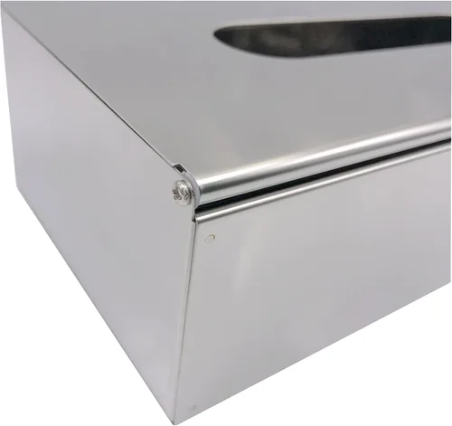 Vista 8 de M2cbridge Soporte de metal para caja de pañuelos faciales montado en la pared, pulido de espejo de acero inoxidable 18/8 (rectangular)