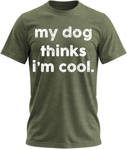 Vista 25 de My Dog Thinks I'm Cool - Camiseta divertida con diseño de perro y papá para Negro