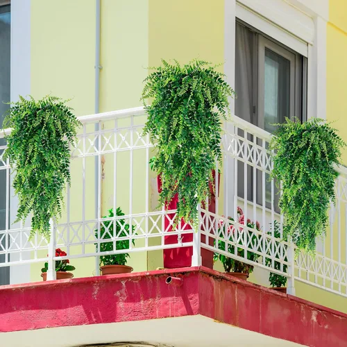 Vista 4 de Sggvecsy Paquete de 4 plantas colgantes artificiales, plantas colgantes falsas, helechos Boston falsos, vides de hiedra falsas, plantas de plástico