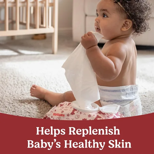 Vista 5 de Toallitas perfumadas para bebé Nourish de Huggies, 6 paquetes con botón de presión (336 toallitas en total)