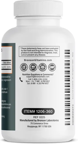 Vista 5 de Bronson El ácido fólico 800 MCG apoya el desarrollo prenatal, sin OMG, 360 tabletas