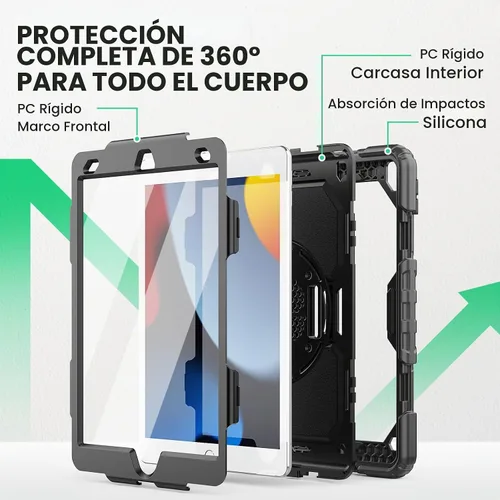 Vista 5 de SEYMAC Funda para iPad de 9ª/8ª/7ª Generación Estuche 10.2" 2021-2019, Funda Protectora de Cuerpo Completo Resistente a Prueba de Golpes de Servicio
