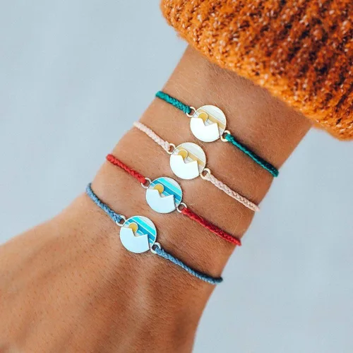 Vista 4 de Pura Vida Pulsera de plata reversible Twin Peaks - 100% impermeable, banda ajustable