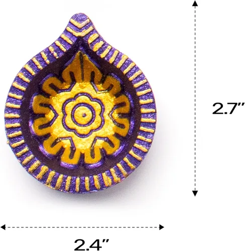 Vista 6 de Paquete de 24 diyas de arcilla con mechas de algodón, decoraciones Diwali para el hogar, Mitti Diya para Pooja, decoración india de Pooja