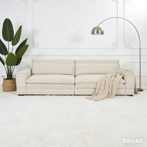 Vista 5 de KEVINSPACE Sofá de 104.72 pulgadas, moderno de mediados de siglo, sofá de 3 plazas para sala de estar, sofás de asiento profundo, muebles, cómodos