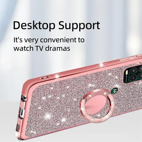 Vista 5 de Funda para Moto G Stylus 5G, funda de teléfono para Moto G Stylus 0.18 oz 2021 para mujer, de lujo, elegante, con purpurina, delgada, TPU brillante