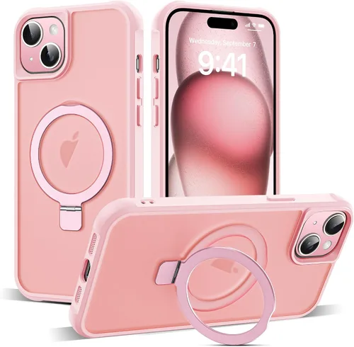 Vista 137 de SKYLMW - Funda compatible con iPhone 11 de 6.1 pulgadas, con soporte magnético invisible tipo anillo, funda translúcida de grado militar, compatible