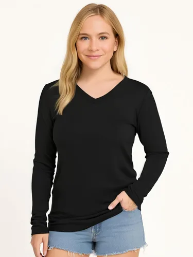 Vista 2 de Camisas atléticas de manga larga con absorción de humedad talles XS-4XL para mujer