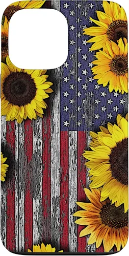Vista 24 de American Flag with Sunflowers Case for iPhone 17