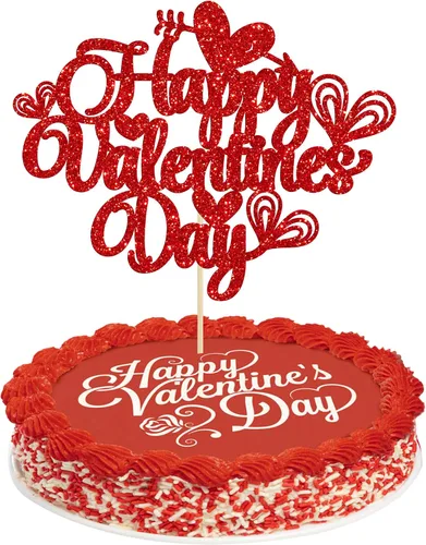 Vista 86 de Ephlyn 24 adornos para cupcakes con purpurina para el día de San Valentín, dulce amor, corazón, día de San Valentín, decoración para cupcakes