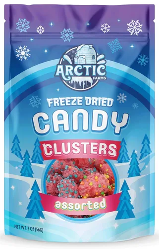 Vista 5 de Arctic Farms Caramelos liofilizados en racimos de caramelos de 2 onzas empaquetados y en caja (sabores surtidos)